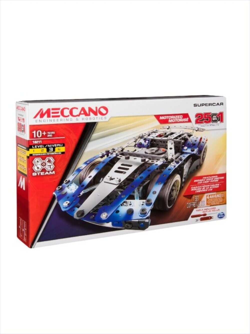 Meccano Supercar 25 in 1 Blue New Sealed